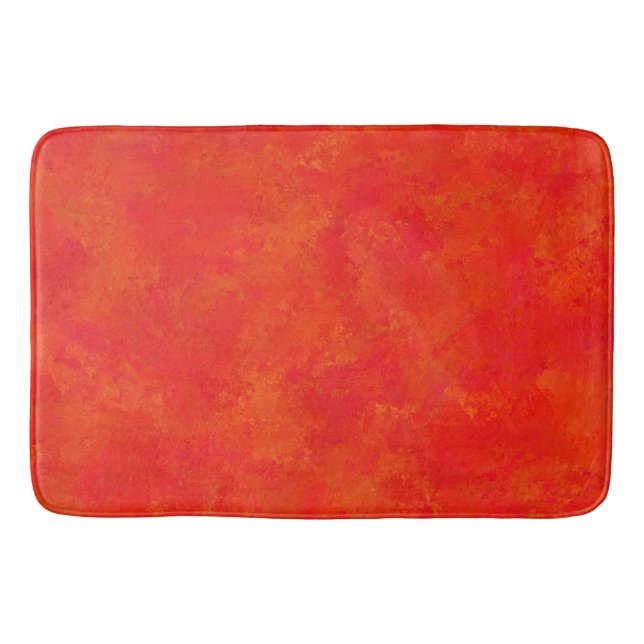 Red Orange Abstract Pattern Bath Mat (Front)