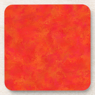 Red Orange Abstract Pattern Beverage Coaster