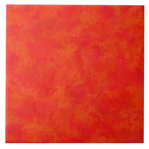 Red Orange Abstract Pattern Ceramic Tile
