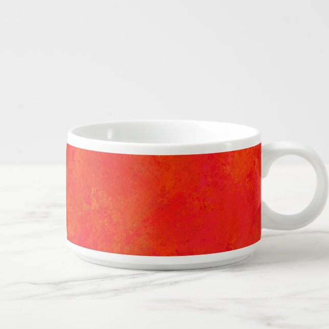 Red Orange Abstract Pattern Chili Bowl (Left)