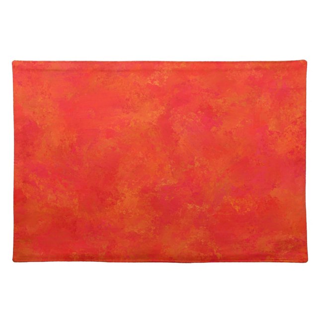 Red Orange Abstract Pattern Cloth Placemat (Front)