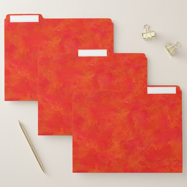 Red Orange Abstract Pattern File Folder (Set)