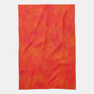 Red Orange Abstract Pattern Kitchen Towel
