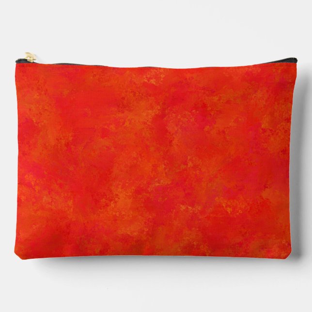 Red Orange Abstract Pattern Large Accessory Pouch (Front)
