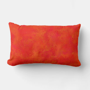 Red Orange Abstract Pattern Lumbar Pillow