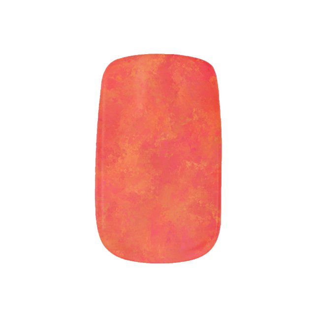 Red Orange Abstract Pattern Minx Nail Art (Left Thumb)