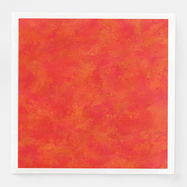 Red Orange Abstract Pattern Paper Dinner Napkins (Front)