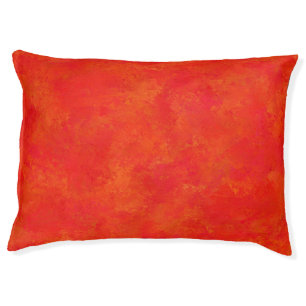 Red Orange Abstract Pattern Pet Bed