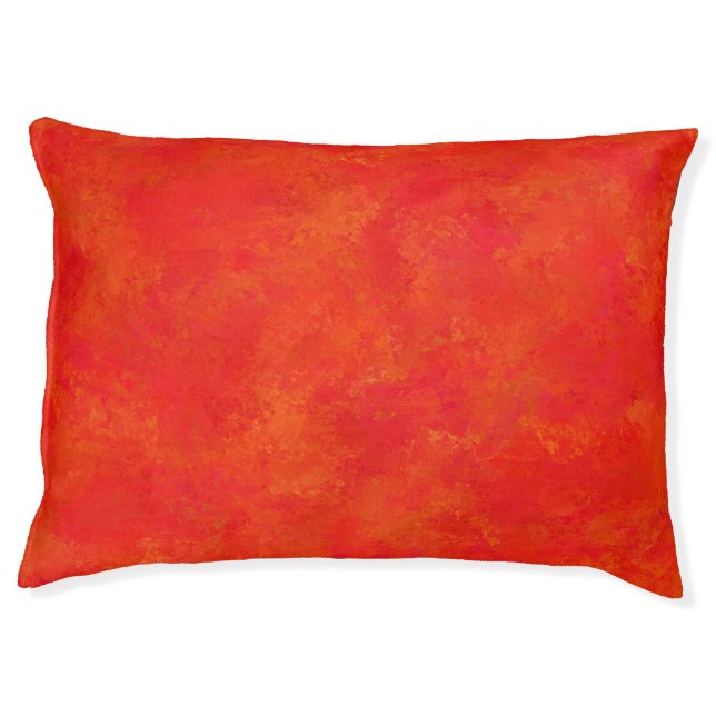Red Orange Abstract Pattern Pet Bed (Front)