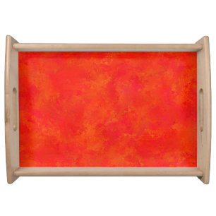 Red Orange Abstract Pattern Serving Tray