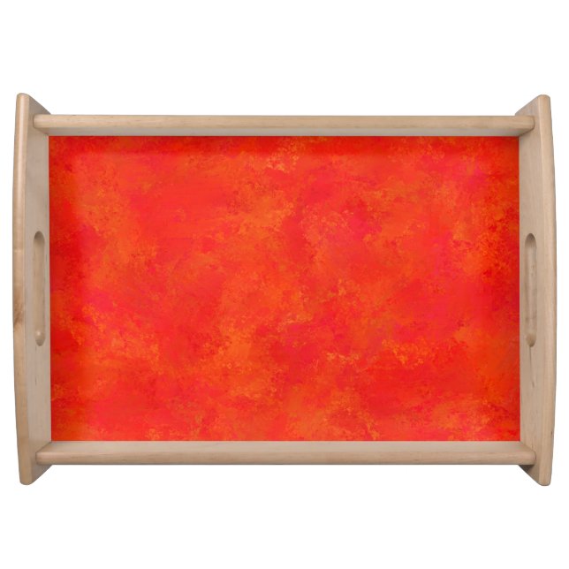 Red Orange Abstract Pattern Serving Tray (Front)