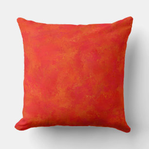 Red Orange Abstract Pattern Throw Pillow