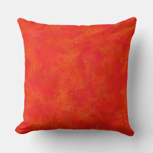 Red Orange Abstract Pattern Throw Pillow (Front)