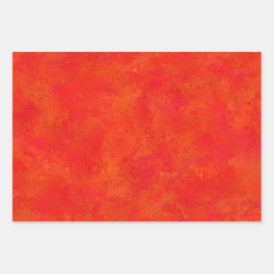 Red Orange Abstract Pattern Wrapping Paper Sheets