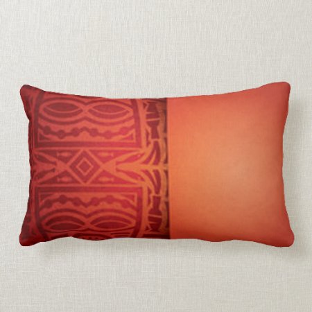 Red & Orange African Pattern Design Lumbar Pillow