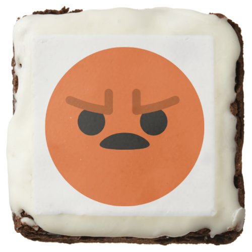 Red Orange and Black Angry Face Emoji  Brownie