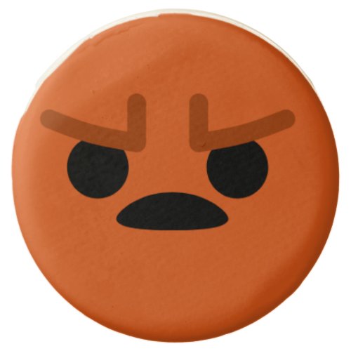 Red Orange and Black Angry Face Emoji Chocolate Covered Oreo