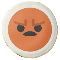 Angry Face Cute and Funny Editable Colors Emoji Sugar Cookie