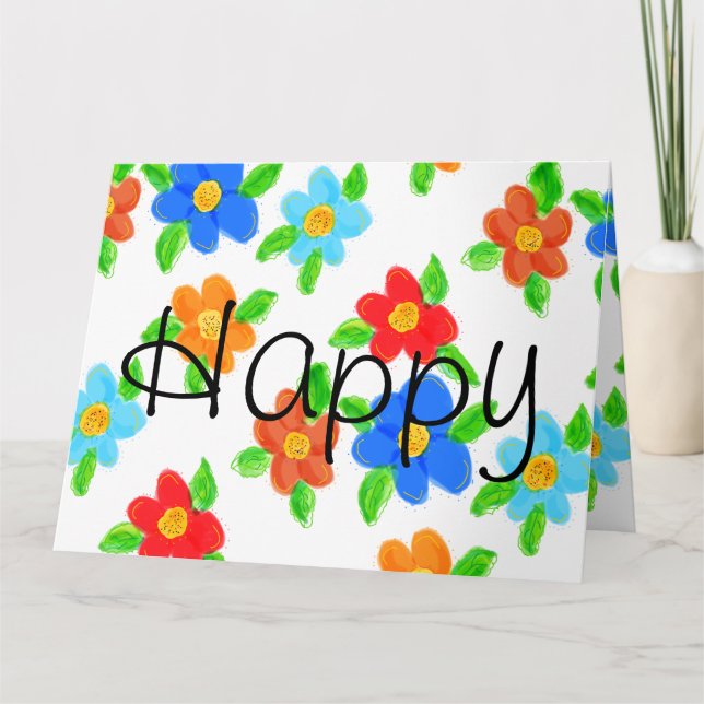 Red Orange and Blue Card (Front)