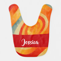 Red,orange and blue gradient circles baby bib