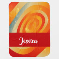 Red,orange and blue gradient circles baby blanket