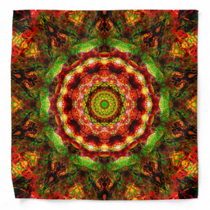 Red, Orange, and Green Mandala Bandana