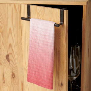 Red, orange, and pink brushstrokes blend together kitchen towel