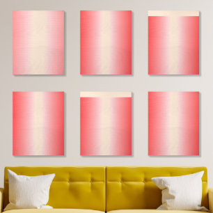 Red, orange, and pink brushstrokes blend together wood photo tile