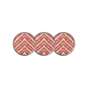 Red, orange, and pink textured patterns and motifs golf ball marker