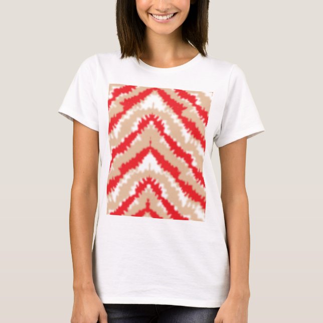 Red, orange, and pink textured patterns and motifs T-Shirt (Front)