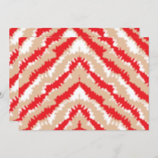 Red, orange, and pink textured patterns and motifs thank you card (Front/Back)