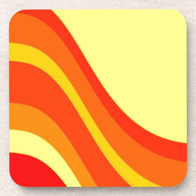 Red Orange and Yellow Drink Coaster (Front)