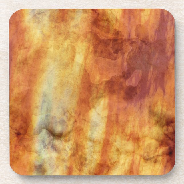 Red Orange and Yellow Spills Drink Coaster (Front)