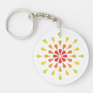Red, orange and yellow teardrops keychain