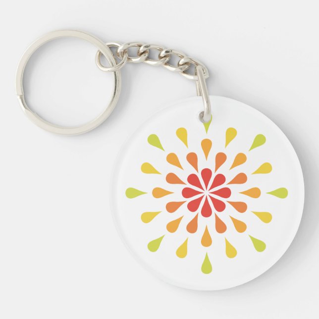 Red, orange and yellow teardrops keychain (Front)