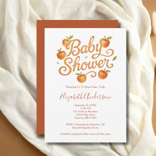 Red Orange Apples Baby Girl Baby Boy Baby Shower Invitation