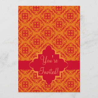 Red & Orange Arabesque Moroccan Graphic Invitation