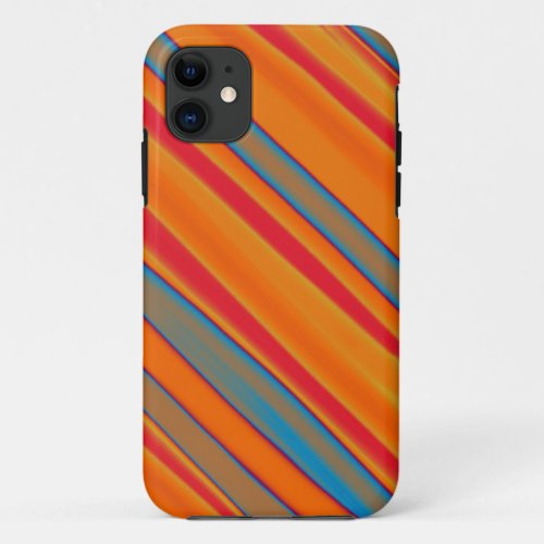 Red Orange Blue Stripes Seamless Graphic Art iPhone 11 Case