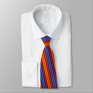 Red Orange Blue Vertical Stripes Design   Neck Tie