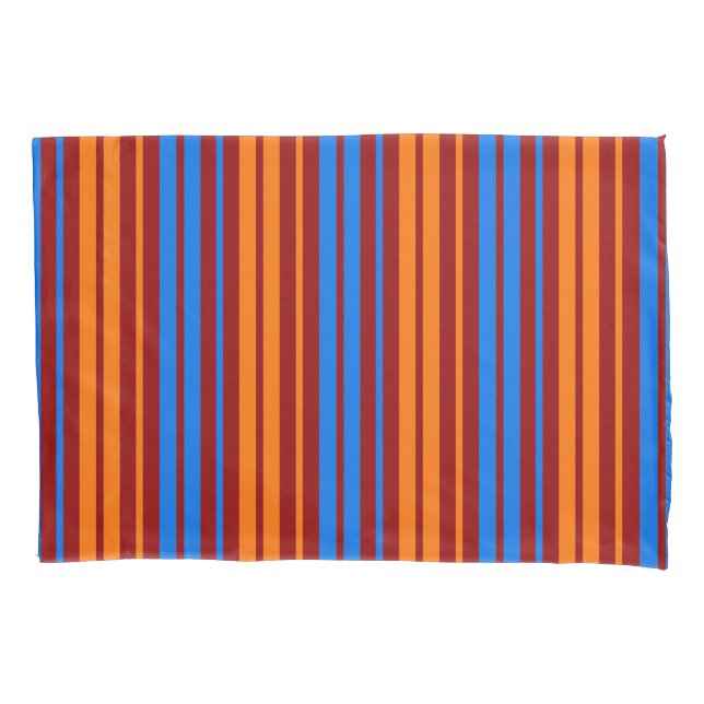 Red Orange Blue Vertical Stripes Design   Pillow Case (Front)
