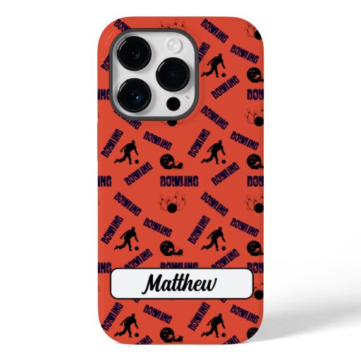 Red Orange Bowling Images Fun Modern Case-Mate iPhone 14 Pro Case