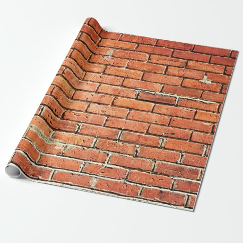Red Orange Brick Wall High Exposure Wrapping Paper