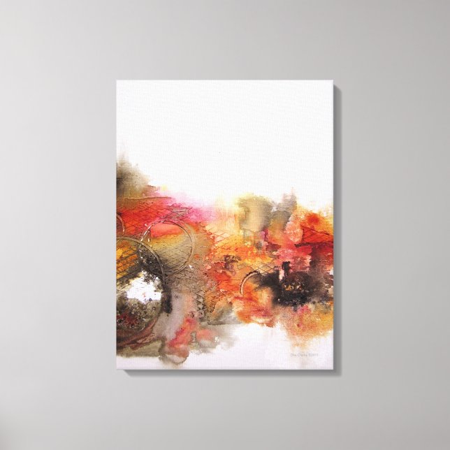 Red Orange Brown Abstract Art Canvas Print (Front)