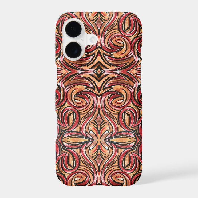 Red Orange Brushstrokes Case-Mate iPhone Case (Back)