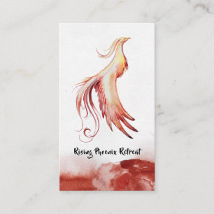 *~* Red Orange Burgundy Feathers Phoenix Flames Business Card