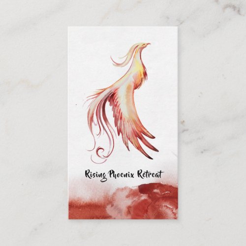  Red Orange Burgundy Feathers Phoenix Flames Business Card