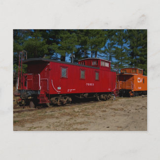 Red & Orange Caboose Postcard