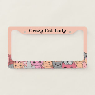 Red Orange Cats License Plate Frame