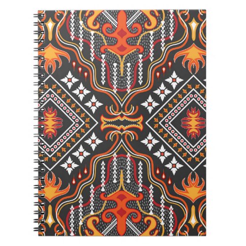 Red_Orange Central Asian Traditional Motifs Notebook