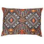 Red-Orange Central Asian: Traditional Motifs Pet Bed